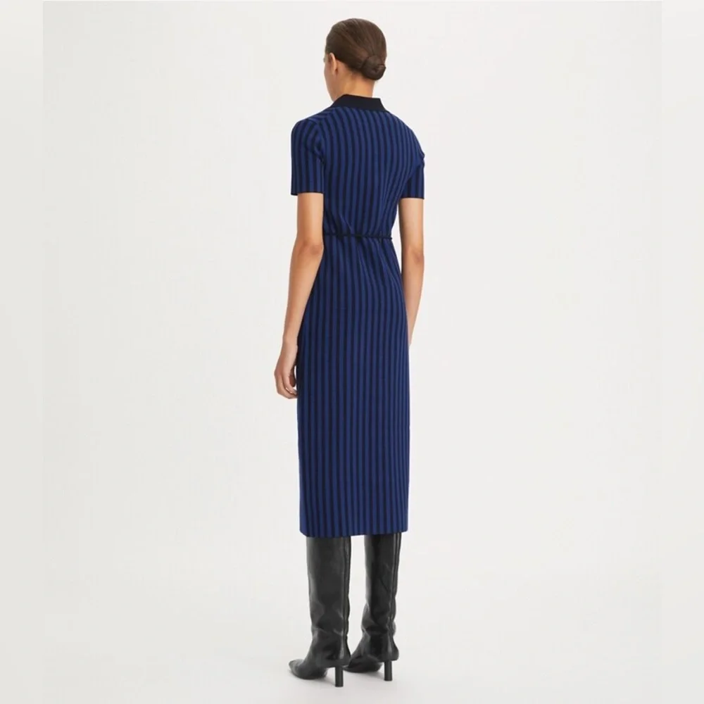 NWT $498 Tory Burch Vertical Stripe Midi Dress